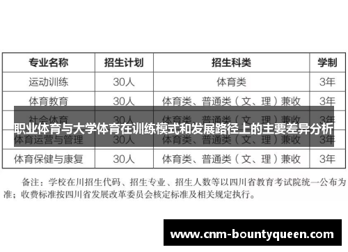 职业体育与大学体育在训练模式和发展路径上的主要差异分析 职业体育与大学体育在训练模式和发展路径上的主要差异分析
